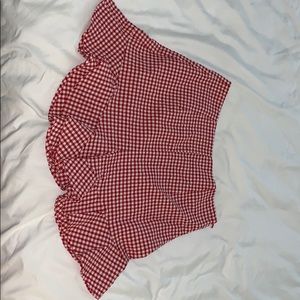 Red gingham shorts